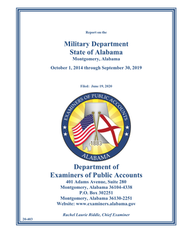 Military Department State of Alabama Department of Examiners of Public
