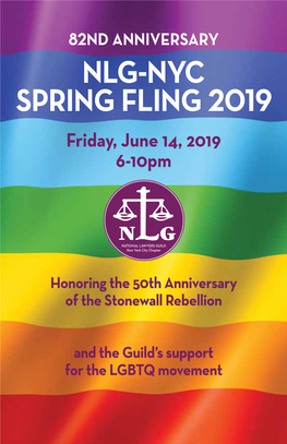 NLG-NYC SPRING FLING 2019 Friday, June 14, 2019 6-10Pm