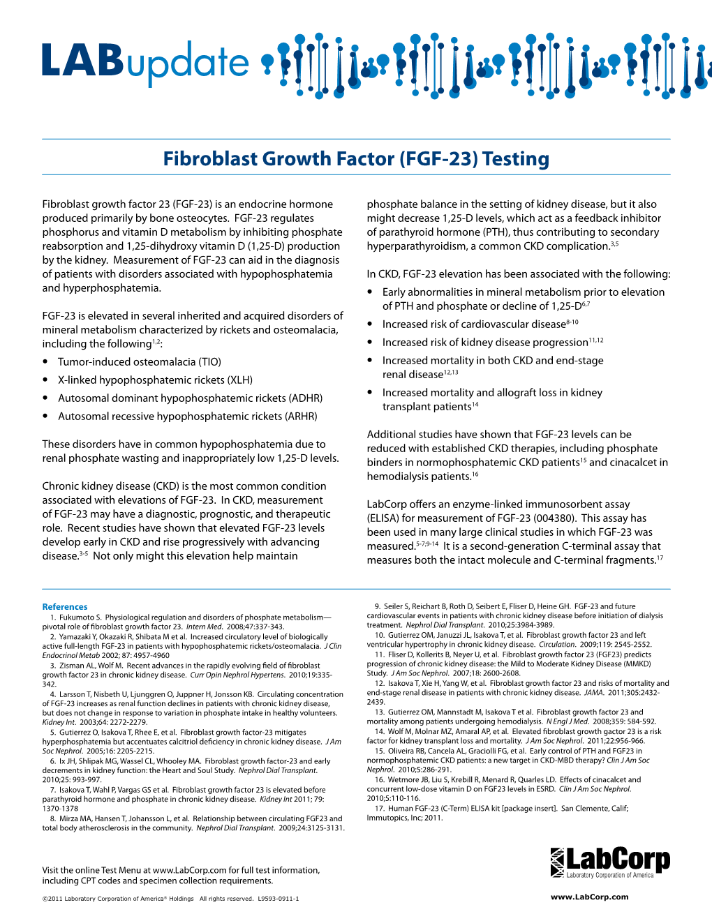 Fibroblast Growth Factor (FGF-23) Testing