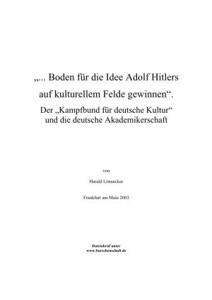 Der Kampfbund Für Deutsche Kultur Und Die Deutsche Akademike