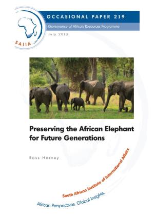 Preserving the African Elephant for Future Generations