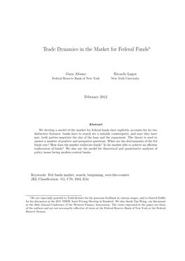 Trade Dynamics in the Market for Federal Funds∗