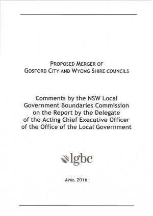 Gosford and Wyong 1 Local Government Boundaries Commission