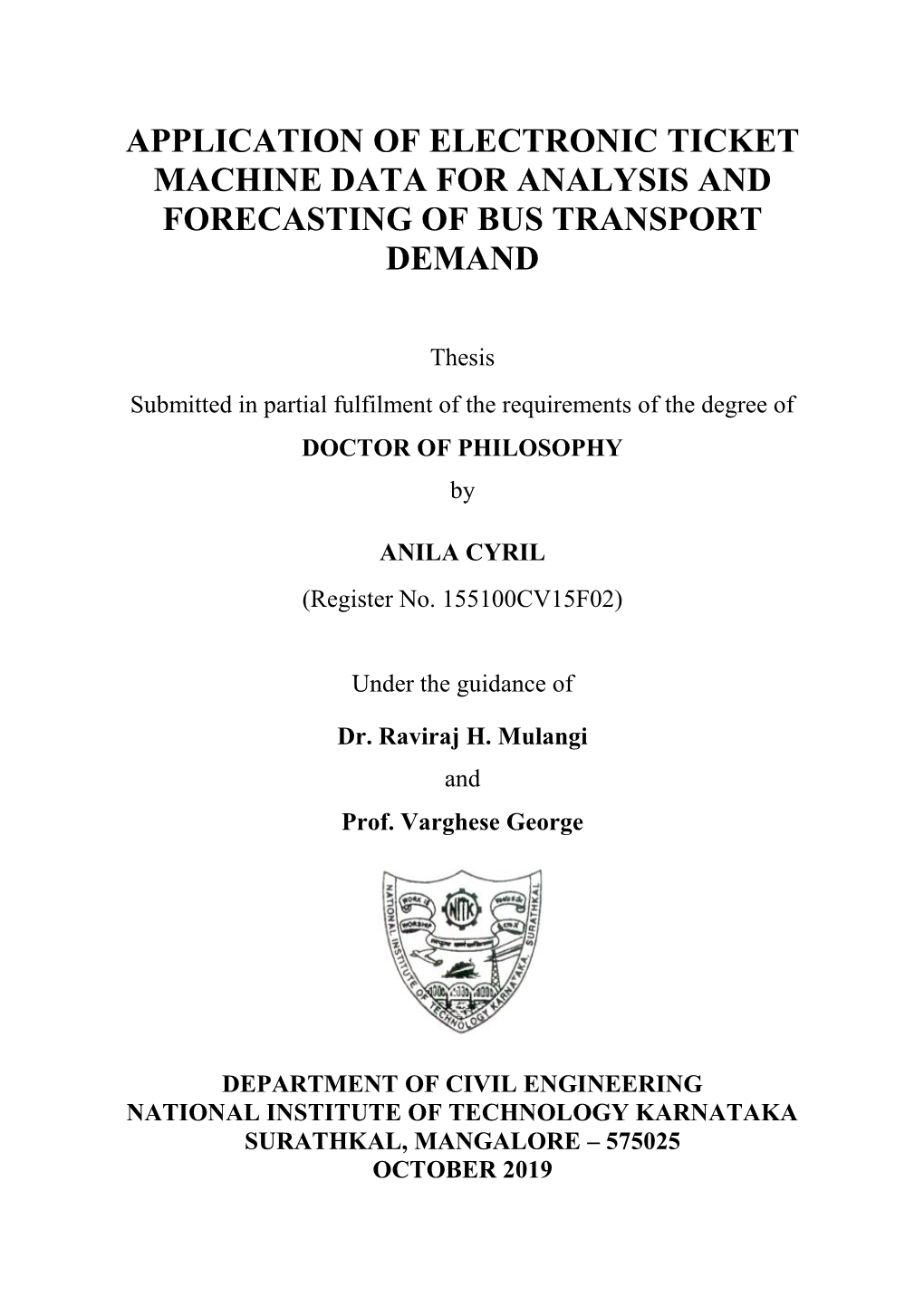 Application of Electronic Ticket Machine Data for Analysis and Forecasting of Bus Transport Demand