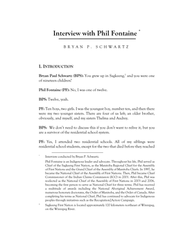 Interview with Phil Fontaine *
