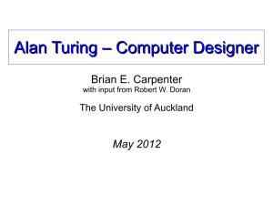 Alan Turingturing –– Computercomputer Designerdesigner