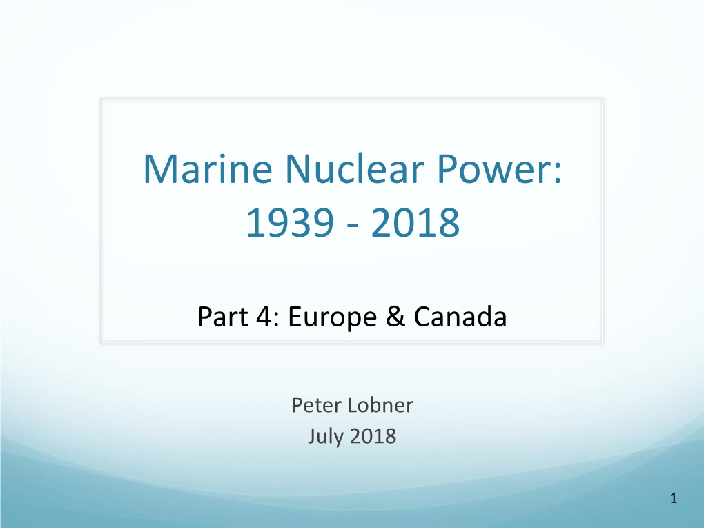 60 Years of Marine Nuclear Power: 1955