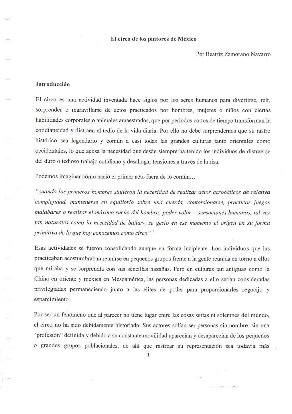 El Circo De Los Pintores De México Por Beatriz Zamorano Navarro