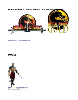 Mortal Kombat 3 Moveliste + Tipps