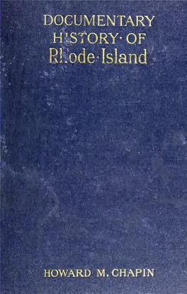 Documentary History of Rhode Island