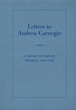 Letters to Andrew Carnegie ∂