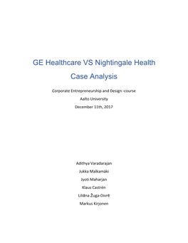 GE Healthcare VS Nightingale Health Case Analysis