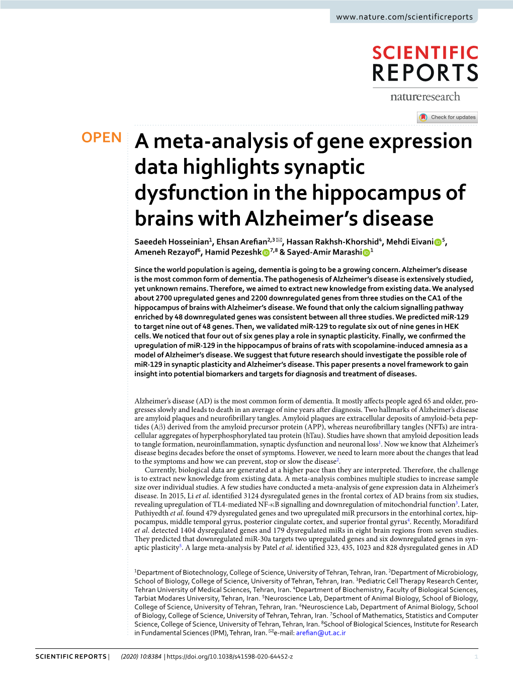 A Meta-Analysis of Gene Expression Data Highlights Synaptic Dysfunction