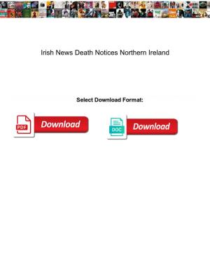 Irish News Death Notices Northern Ireland