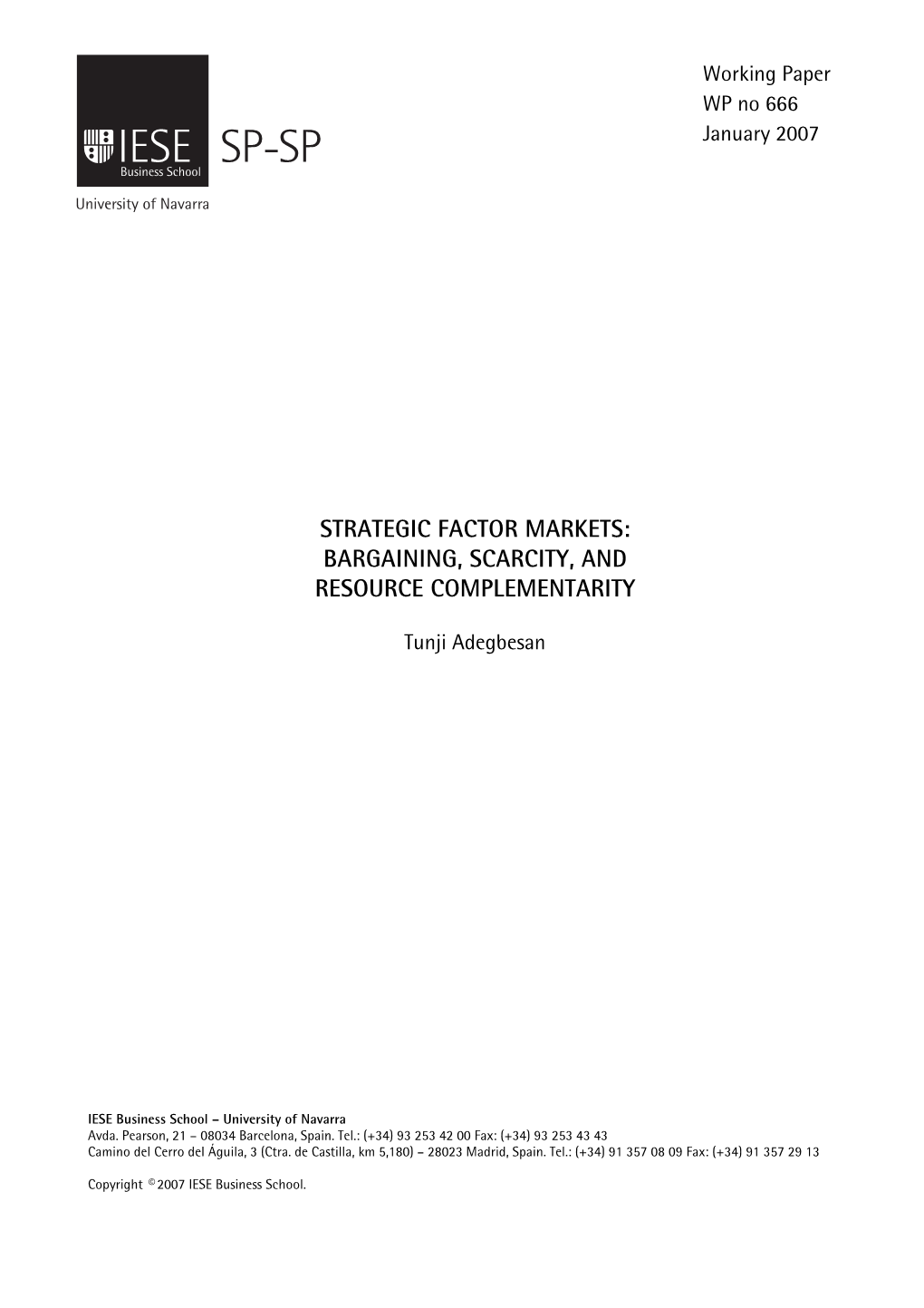 Strategic Factor Markets: Bargaining, Scarcity, and Resource Complementarity