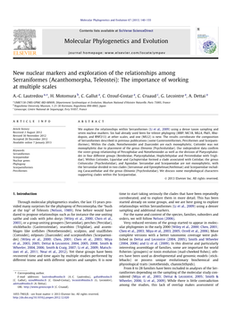 Acanthomorpha, Teleostei): the Importance of Working at Multiple Scales ⇑ A.-C