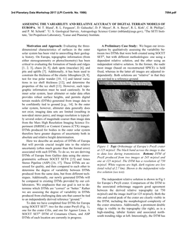 Assessing the Variability and Relative Accuracy of Digital Terrain Models of Europa