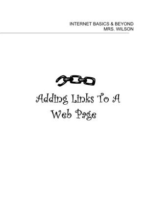 Adding Links to a Web Page