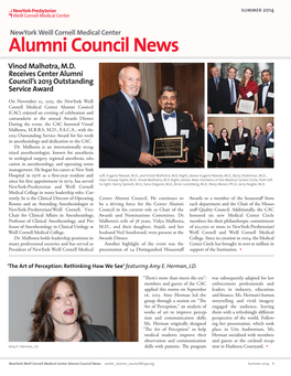 Alumni Council News Vinod Malhotra, M.D