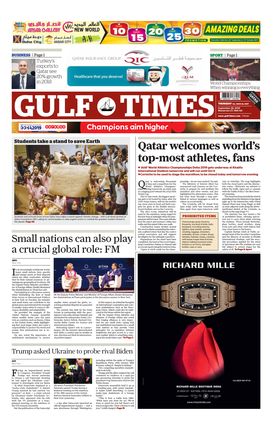 Qatar Welcomes World's Top-Most Athletes, Fans