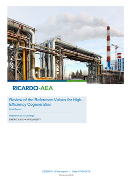 Review of the Reference Values for High-Efficiency Cogeneration | I