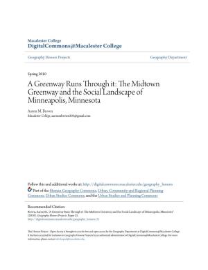 The Midtown Greenway and the Social Landscape of Minneapolis, Minnesota