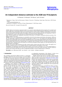 An Independent Distance Estimate to the AGB Star R Sculptoris M