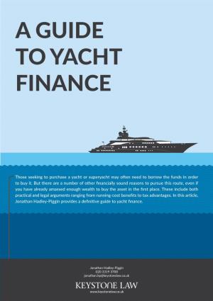 A Guide to Yacht Finance