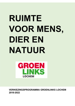 Verkiezingsprogramma Groenlinks Lochem 2018-2022