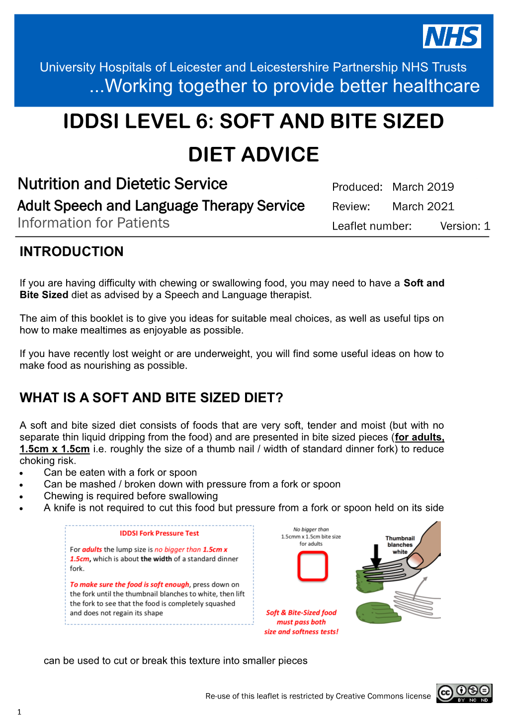 Iddsi Level 6: Soft And Bite Sized Diet Advice - DocsLib