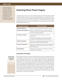 Assessing Simon Fraser's Legacy