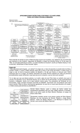 Aproximaciones Entre Pablo Escobar Y Álvaro Uribe, Para Lectores Con Mala Memoria