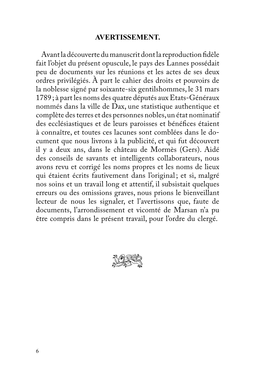 Armorial Des Landes (Livre IV).Indd 6 18/09/2010 08:53:01 Assemblée Du Clergé
