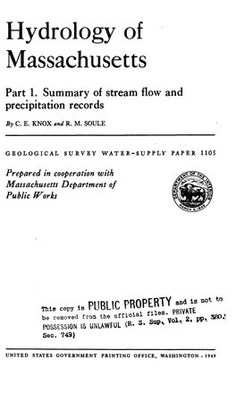 Hydrology of Massachusetts