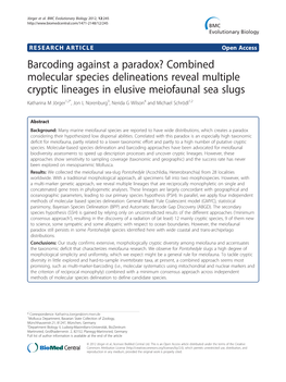 Barcoding Against a Paradox? Combined Molecular Species