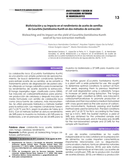 Biolixiviación Y Su Impacto En El Rendimiento De Aceite De Semillas De Cucurbita Foetidissima Kunth En Dos Métodos De Extracción