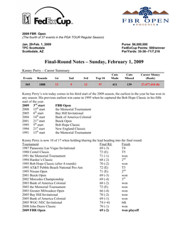 Final-Round Notes – Sunday, February 1, 2009