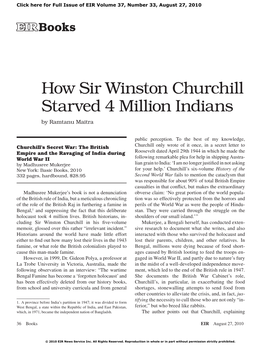 How Sir Winston Churchill Starved 4 Million Indians by Ramtanu Maitra