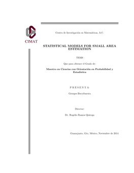 Statistical Models for Small Area Estimation