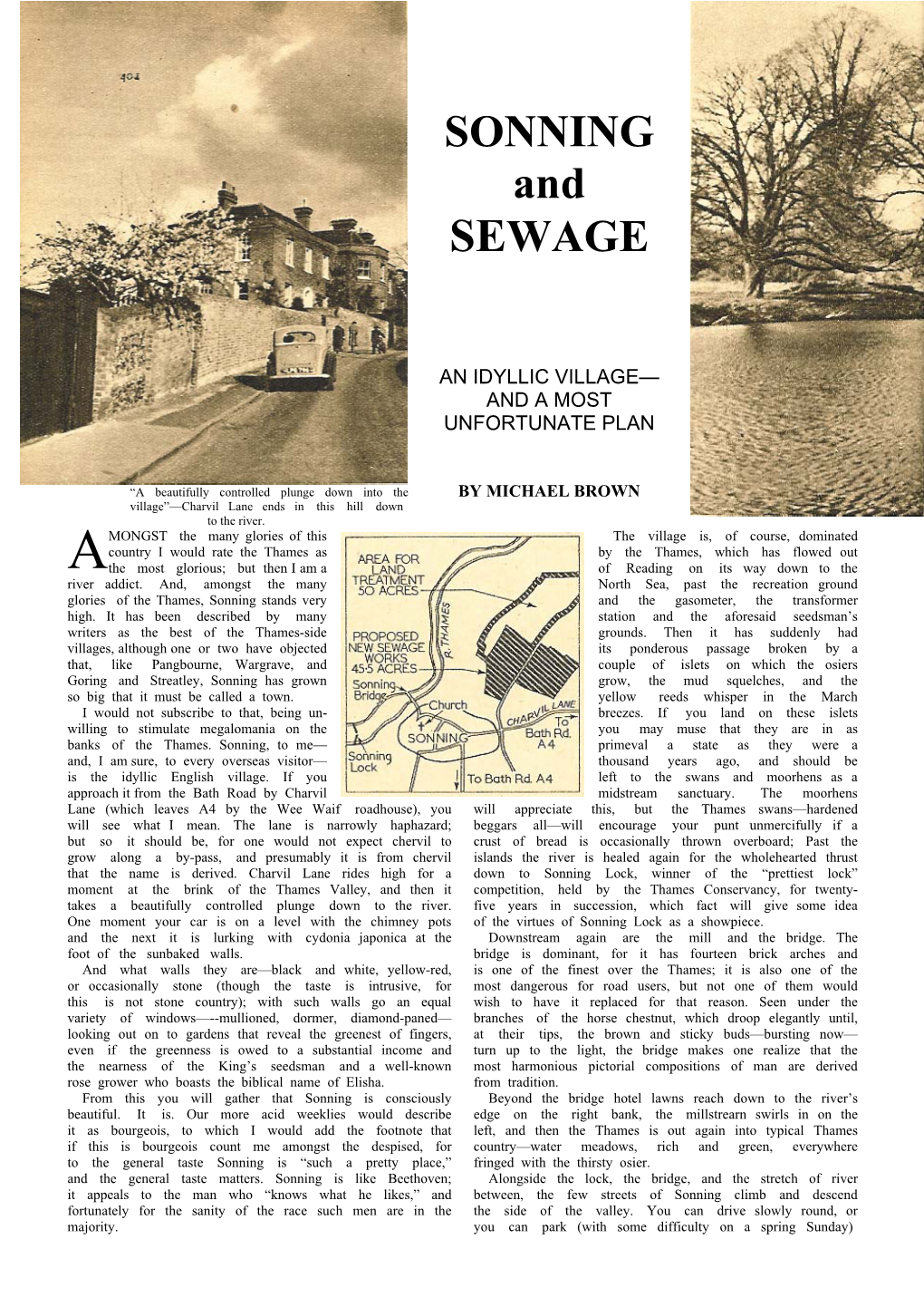 SONNING and SEWAGE