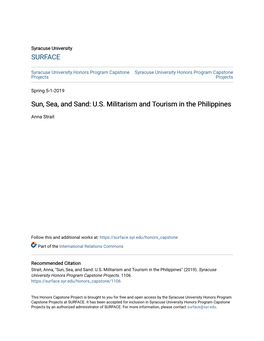 US Militarism and Tourism in the Philippines