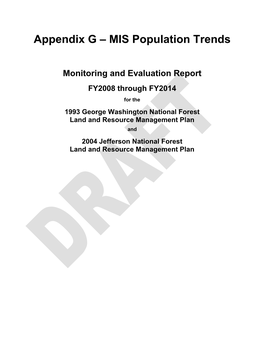 Appendix G – MIS Population Trends