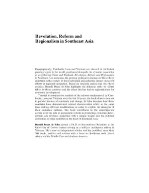 Revolution, Reform and Regionalism in Southeast Asia
