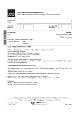 Cambridge International Examinations Cambridge International General