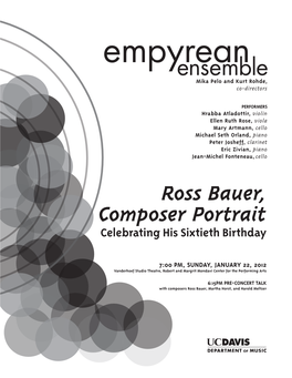 Ross Bauer, Composer Portrait Celebrating His Sixtieth Birthday