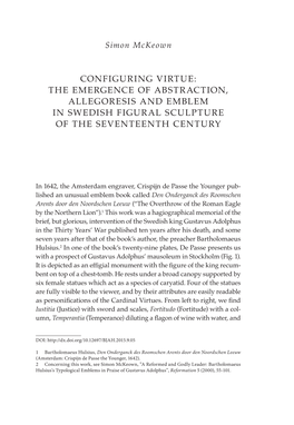 Configuring Virtue: the Emergence of Abstraction, Allegoresis and Emblem in Swedish Figural Sculpture of the Seventeenth Century