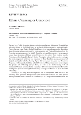 Ethnic Cleansing Or Genocide?