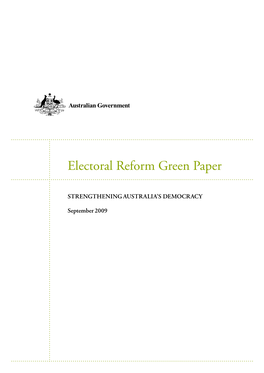 Electoral Reform Green Paper