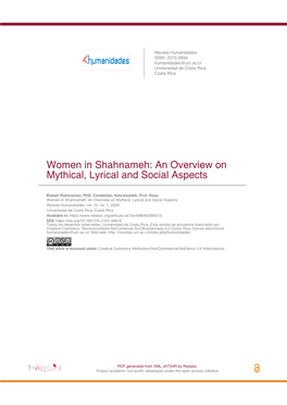 Women in Shahnameh: an Overview on Mythical, Lyrical and Social Aspects