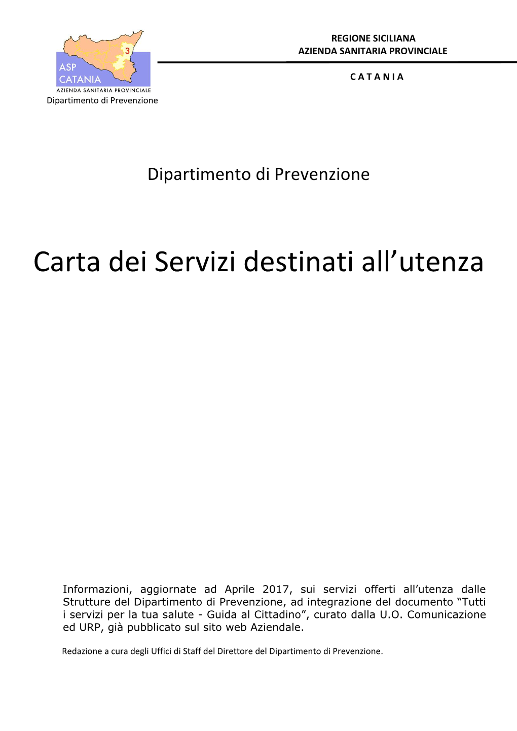 Carta Dei Servizi Destinati All'utenza